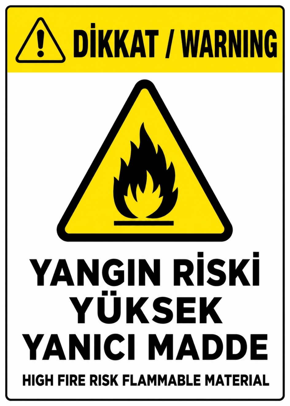 YANGIN RİSKİ YÜKSEK YANICI MADDE 21X30CM PVC ISG LEVHA