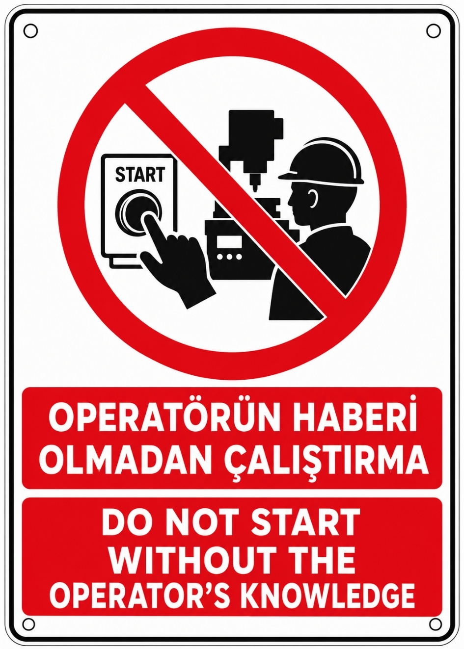 OPERATÖRÜN HABERİ OLMADAN ÇALIŞTIRMA 21X30CM PVC ISG LEVHA