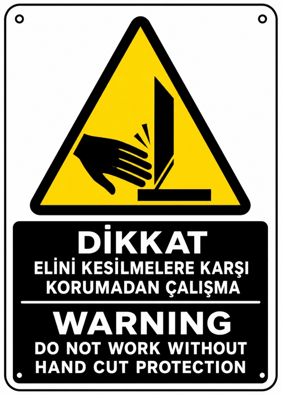 DİKKAT ELİNİ KESİLMELERE KARŞI KORMADAN ÇALIŞMA 21X30CM PVC ISG LEVHA DİKKAT ELİNİ KESİLMELERE KARŞI KORMADAN ÇALIŞMA 21X30CM PVC ISG LEVHA