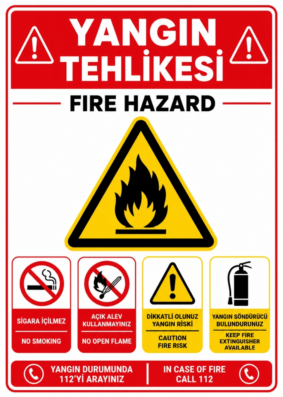 YANGIN TEHLİKESİ 21X30CM PVC ISG LEVHA