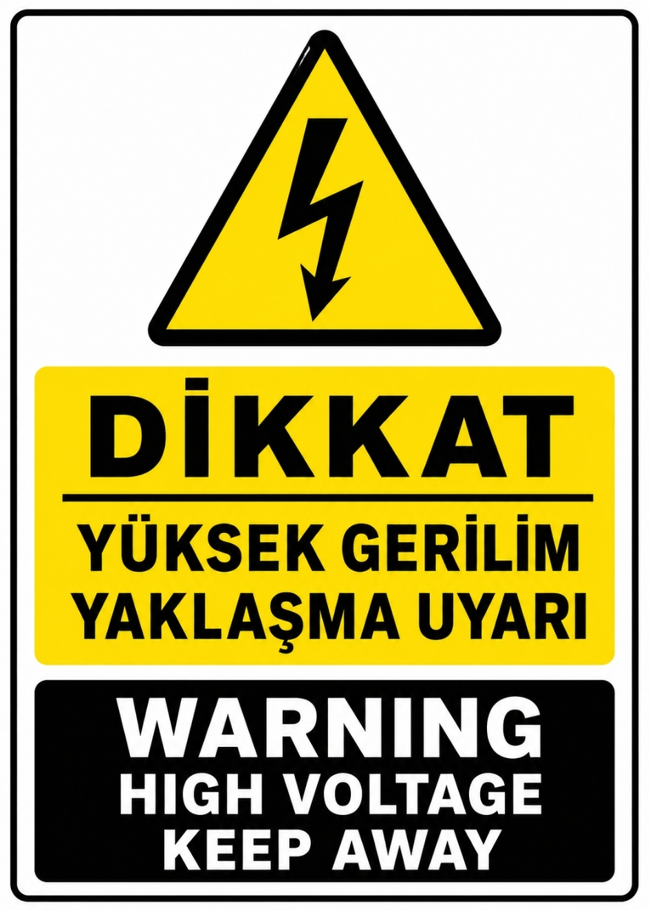 DİKKAT YÜKSEK GERİLİM YAKLAŞMA UYARI 21X30CM PVC ISG LEVHA DİKKAT YÜKSEK GERİLİM YAKLAŞMA UYARI 21X30CM PVC ISG LEVHA