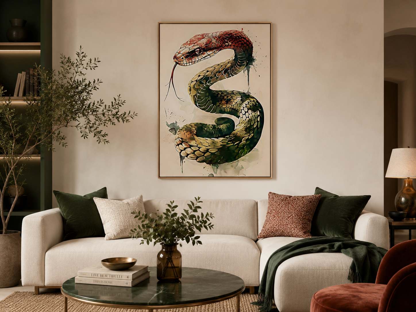 YILAN FİGÜRLÜ WATERCOLOR DUVAR TABLOSU 50X70CM - PVC CANLI UV BASKI ÇERÇEVESİZ TABLO YILAN FİGÜRLÜ WATERCOLOR DUVAR TABLOSU 50X70CM - PVC CANLI UV BASKI ÇERÇEVESİZ TABLO