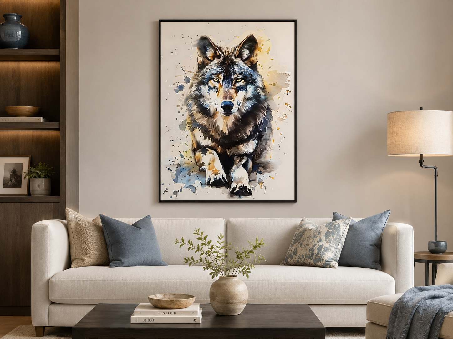 KURT FİGÜRLÜ WATERCOLOR DUVAR TABLOSU 50X70CM - PVC CANLI UV BASKI ÇERÇEVESİZ TABLO