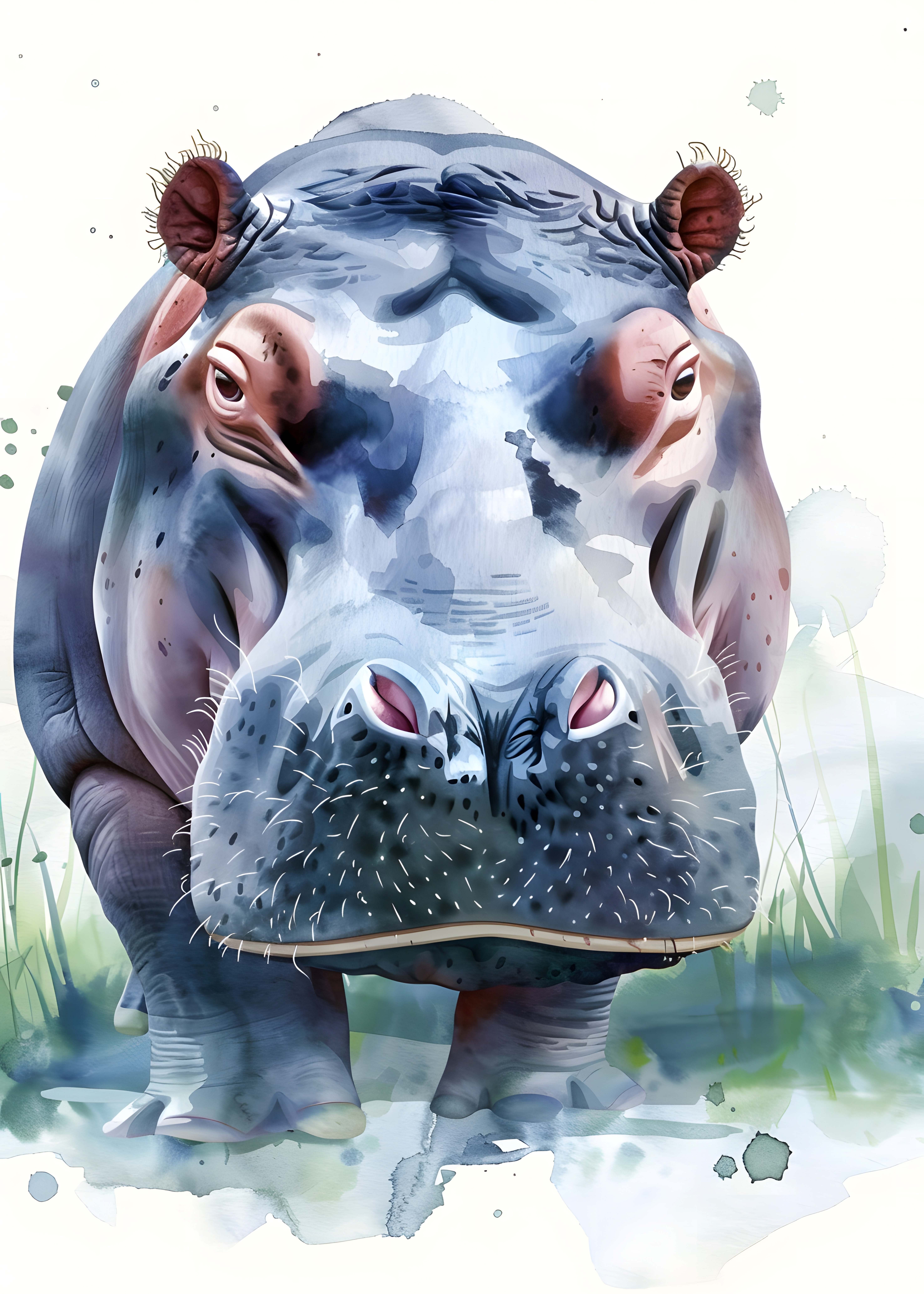 SU AYGIRI FİGÜRLÜ WATERCOLOR DUVAR TABLOSU 50X70CM - PVC CANLI UV BASKI ÇERÇEVESİZ TABLO