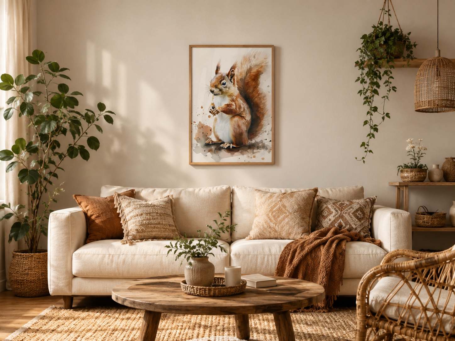 SİNCAP FİGÜRLÜ WATERCOLOR DUVAR TABLOSU 50X70CM - PVC CANLI UV BASKI ÇERÇEVESİZ TABLO