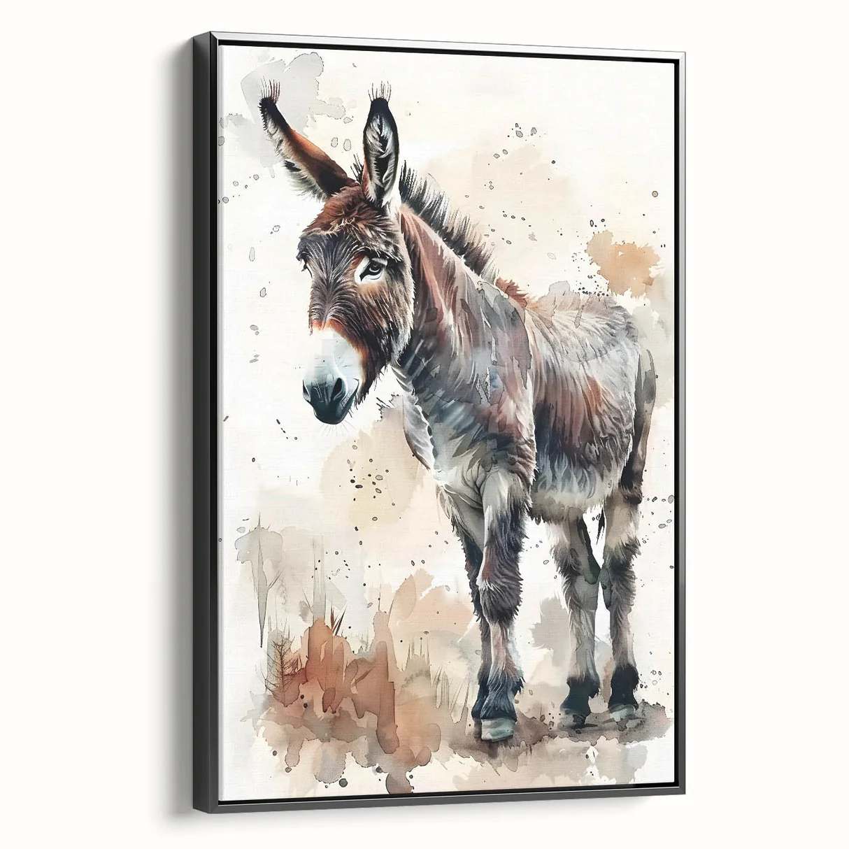 EŞEK FİGÜRLÜ WATERCOLOR DUVAR TABLOSU 50X70CM - PVC CANLI UV BASKI ÇERÇEVESİZ TABLO