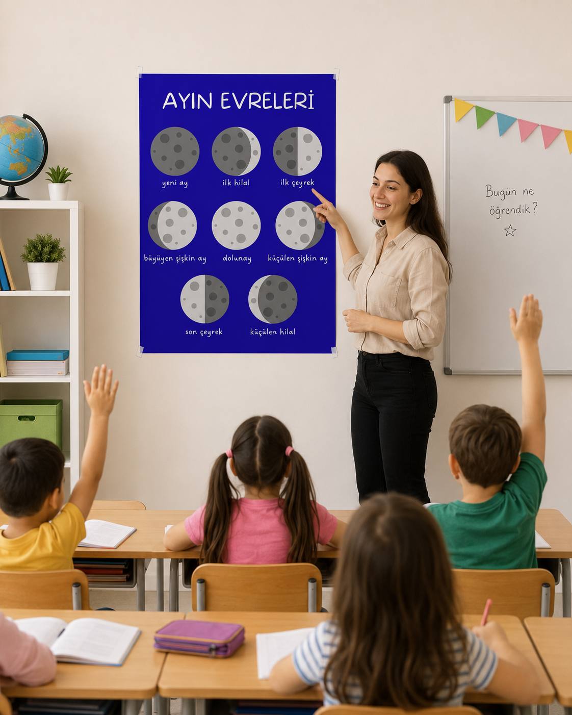 Ayın evreleri Eğitim Sınıf Panosu 50x70CM   bristrol karton