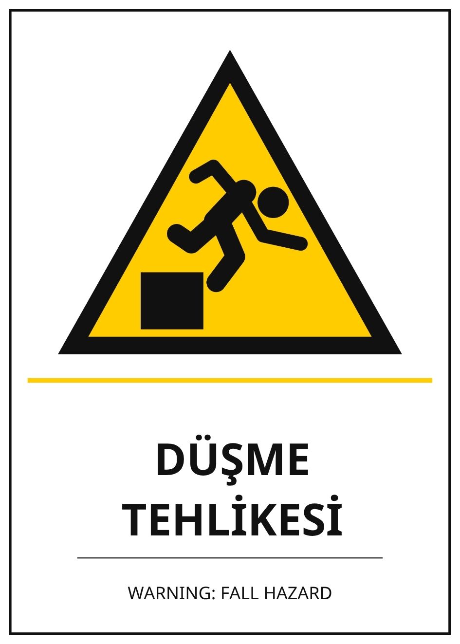 Hastane Düşme Tehlikesi PVC ISG Levha 21x30CM