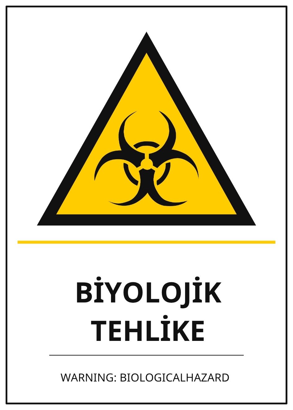 Hastane Biyolojik Tehlike PVC ISG Levha 21x30CM
