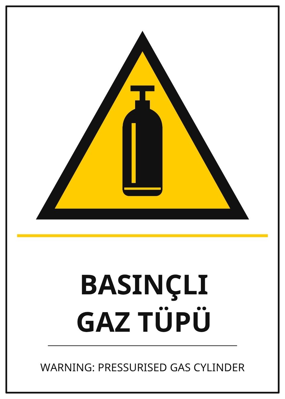 Hastane Basınçlı Gaz Tüpü PVC ISG Levha 21x30CM