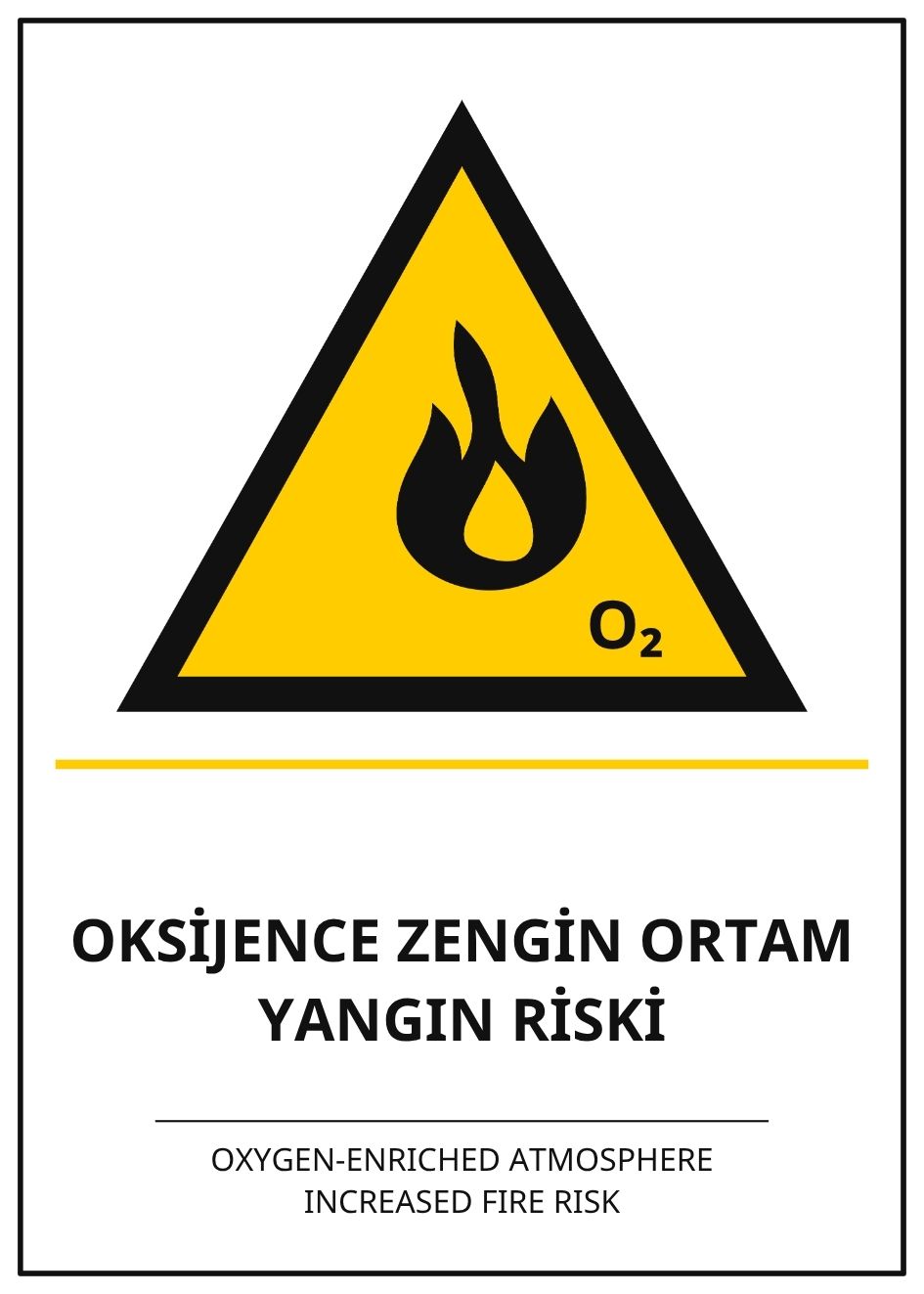 Hastane Oksijence Zengin Ortam Yangın Riski PVC ISG Levha 21x30CM Hastane Oksijence Zengin Ortam Yangın Riski PVC ISG Levha 21x30CM