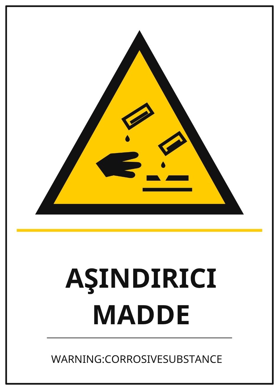 Hastane Aşındırıcı Madde PVC ISG Levha 21x30CM Hastane Aşındırıcı Madde PVC ISG Levha 21x30CM