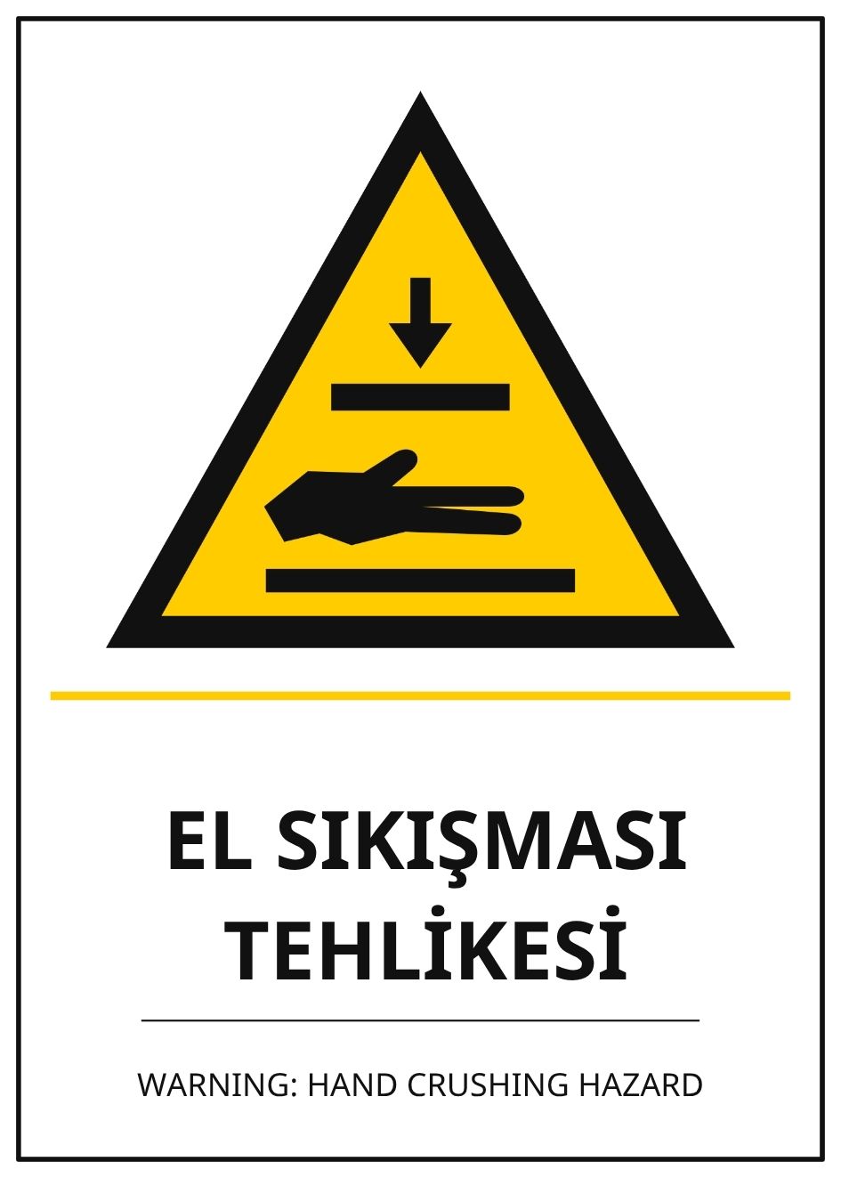 Hastane El Sıkışması Tehlikesi PVC ISG Levha 21x30CM