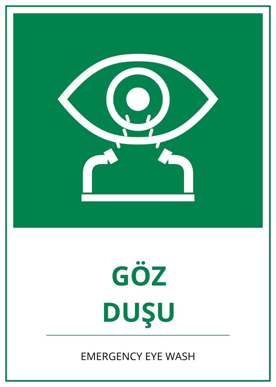 Hastane Göz Duşu PVC ISG Levha 21x30CM Hastane Göz Duşu PVC ISG Levha 21x30CM