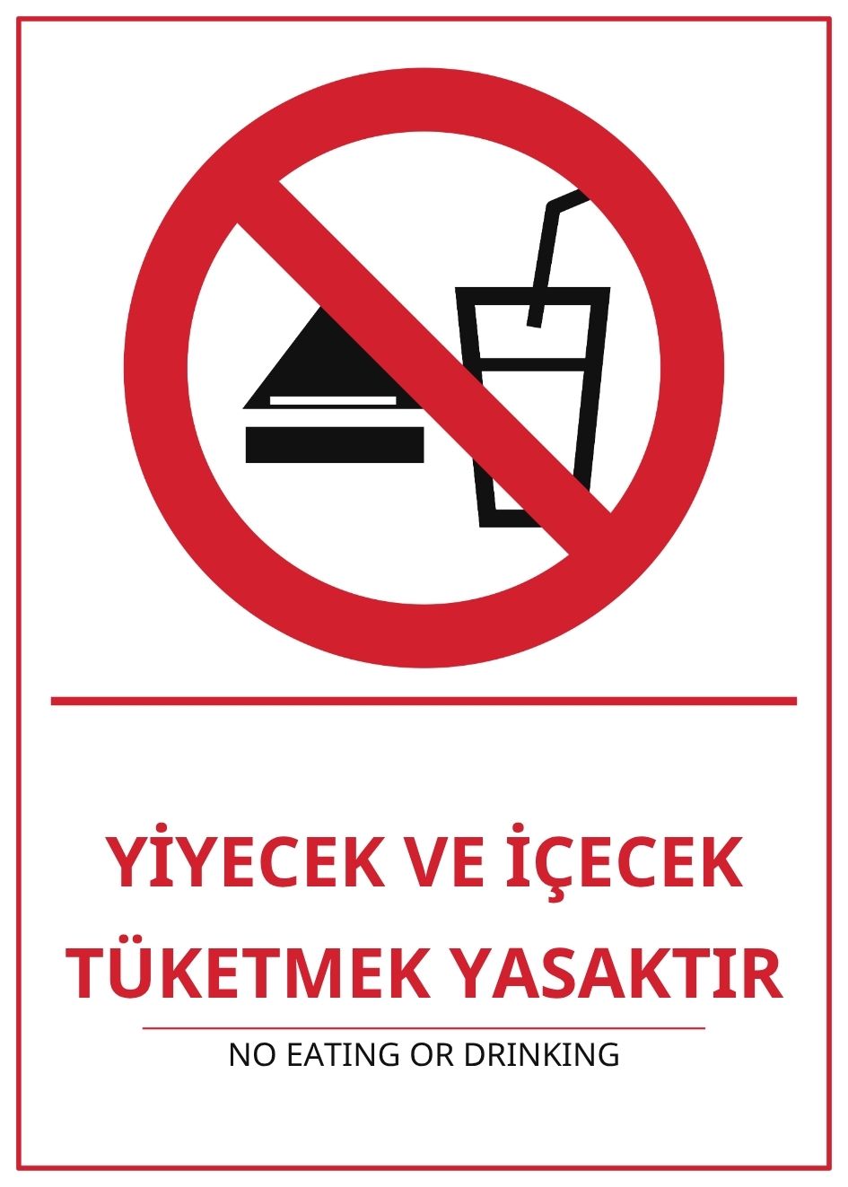 Hastane Yiyecek ve İçecek Tüketmek Yasaktır PVC ISG Levha 21x30CM Hastane Yiyecek ve İçecek Tüketmek Yasaktır PVC ISG Levha 21x30CM