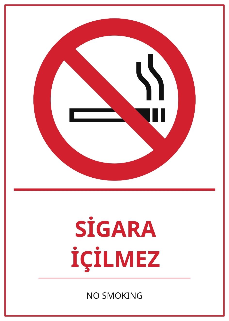 Hastane Sigara İçilmez PVC ISG Levha 21x30CM