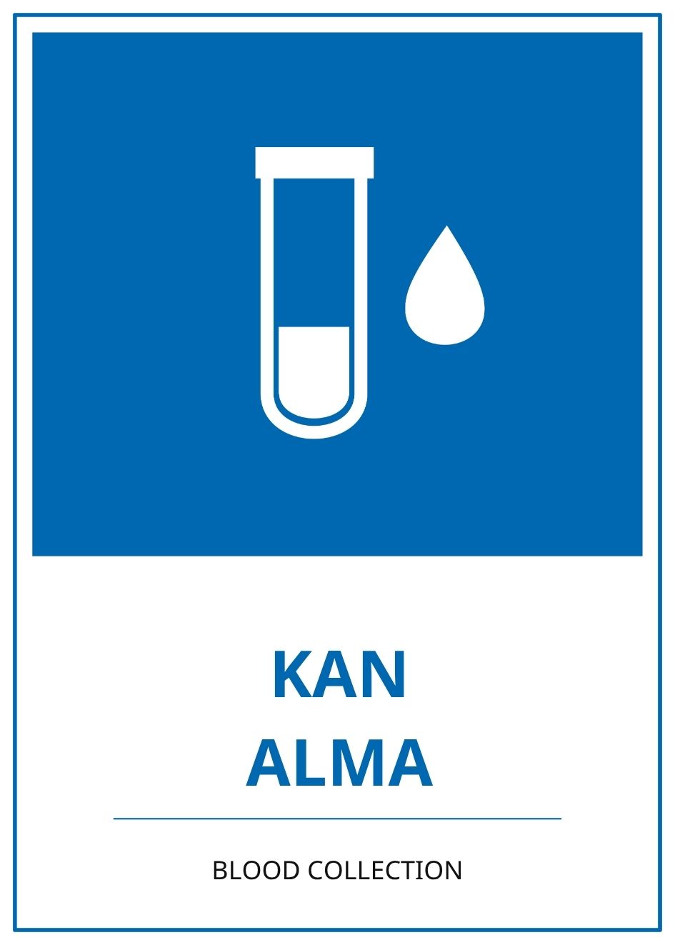 Hastane Kan Alma PVC ISG Levha 21x30CM Hastane Kan Alma PVC ISG Levha 21x30CM
