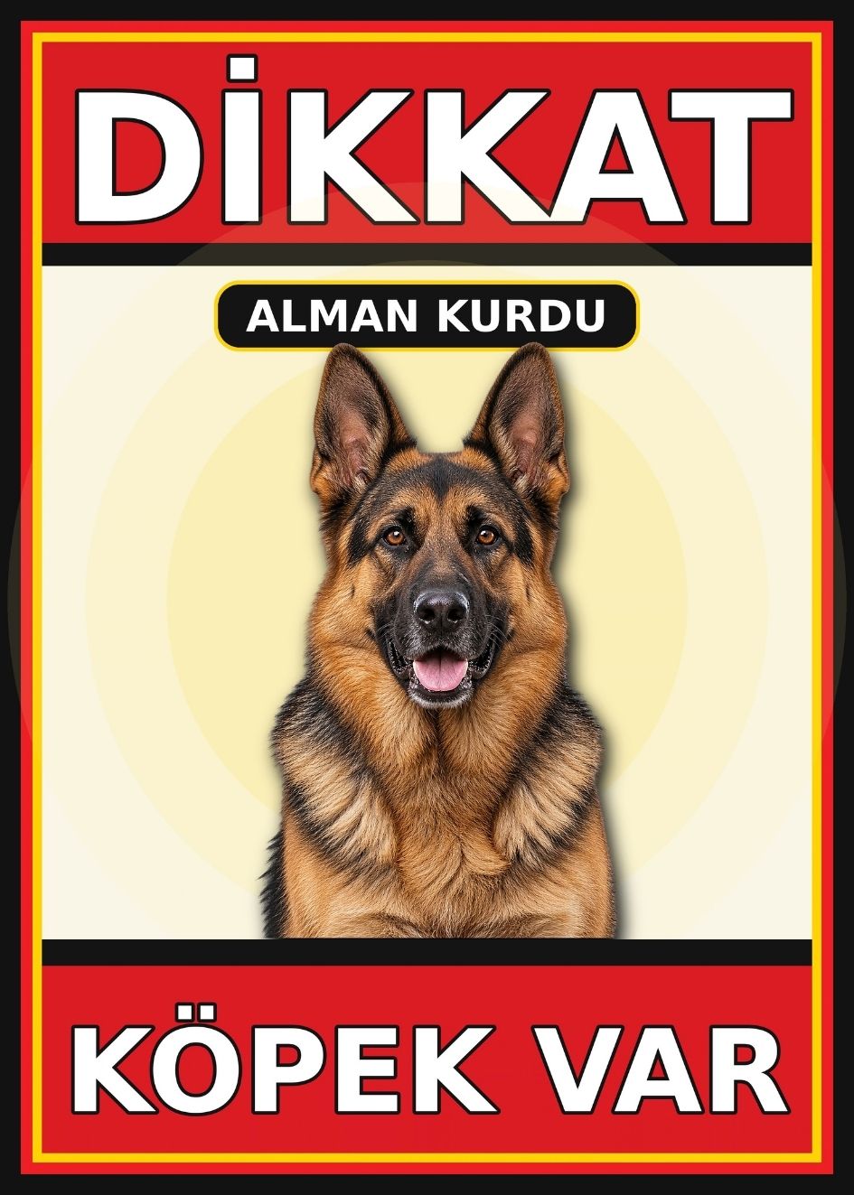 Alman Kurdu Dikkat Köpek Var Levhası 21x30 cm UV Baskılı PVC Uyarı Tabelası Alman Kurdu Dikkat Köpek Var Levhası 21x30 cm UV Baskılı PVC Uyarı Tabelası