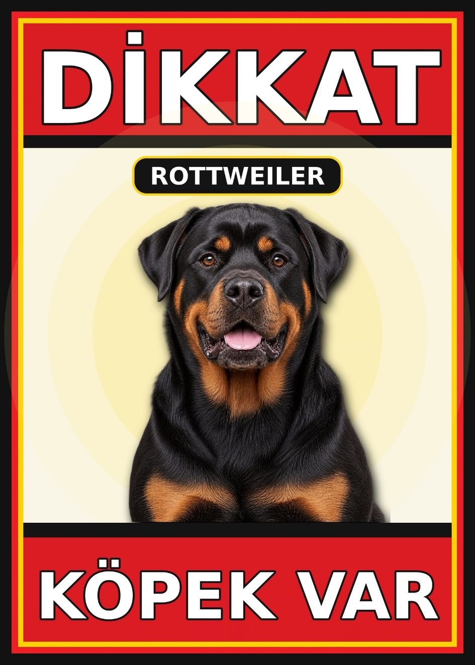 Rottweiler Dikkat Köpek Var Levhası 21x30 cm UV Baskılı PVC Uyarı Tabelası Rottweiler Dikkat Köpek Var Levhası 21x30 cm UV Baskılı PVC Uyarı Tabelası