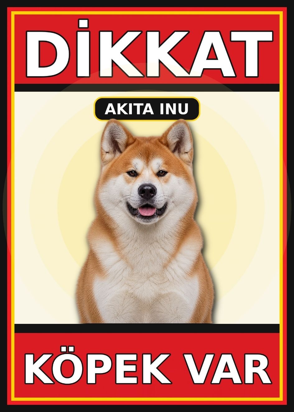 Akita Inu Dikkat Köpek Var Levhası 21x30 cm UV Baskılı PVC Uyarı Tabelası Akita Inu Dikkat Köpek Var Levhası 21x30 cm UV Baskılı PVC Uyarı Tabelası