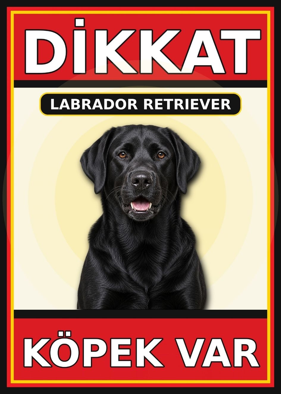 Labrador Retriever Dikkat Köpek Var Levhası 21x30 cm UV Baskılı PVC Uyarı Tabelası Labrador Retriever Dikkat Köpek Var Levhası 21x30 cm UV Baskılı PVC Uyarı Tabelası