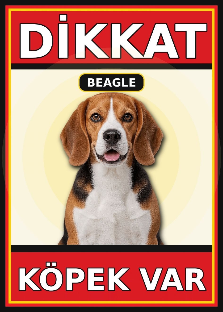 Beagle Dikkat Köpek Var Levhası 21x30 cm UV Baskılı PVC Uyarı Tabelası Beagle Dikkat Köpek Var Levhası 21x30 cm UV Baskılı PVC Uyarı Tabelası