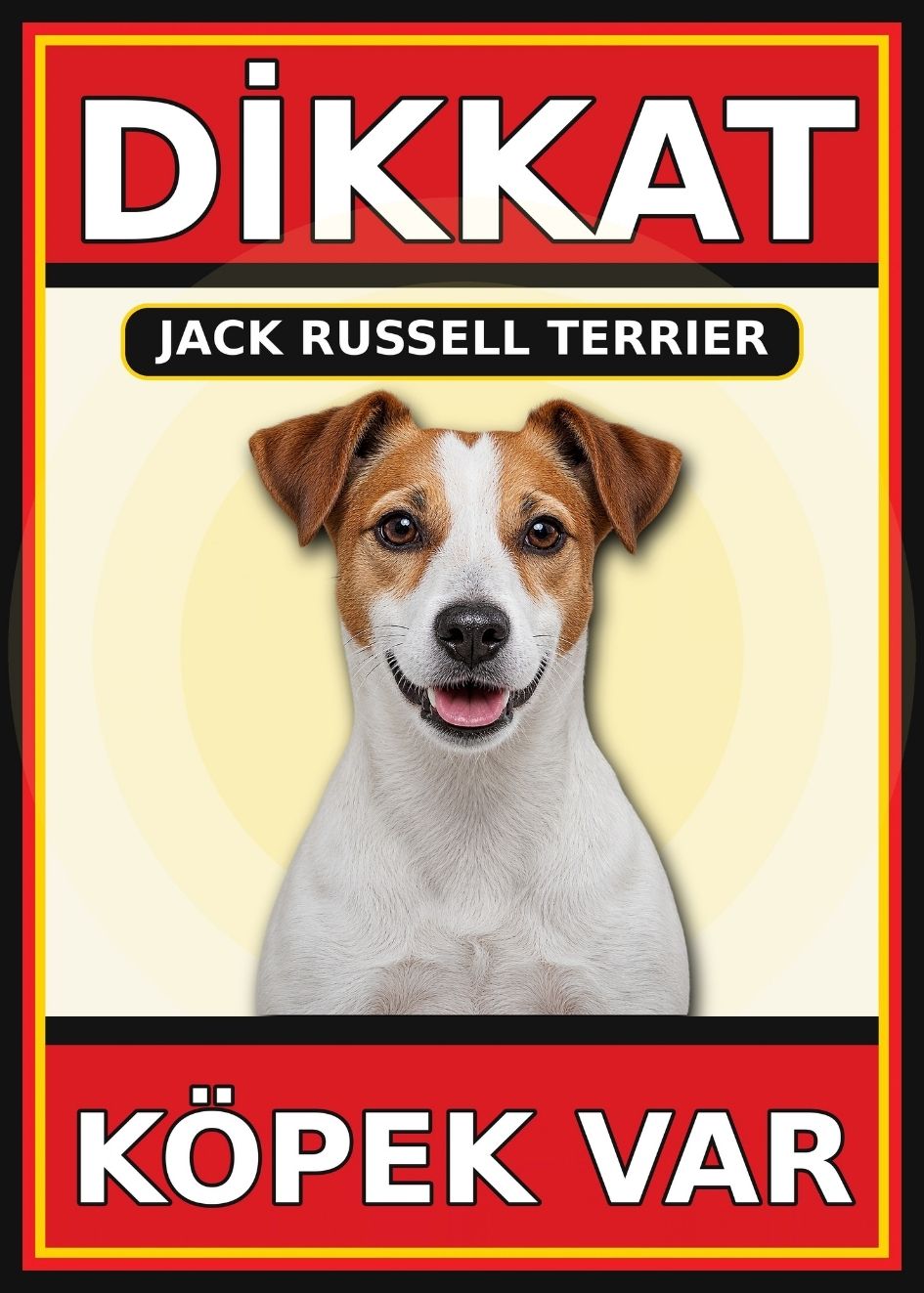 Jack Russell Terrier Dikkat Köpek Var Levhası 21x30 cm UV Baskılı PVC Uyarı Tabelası Jack Russell Terrier Dikkat Köpek Var Levhası 21x30 cm UV Baskılı PVC Uyarı Tabelası