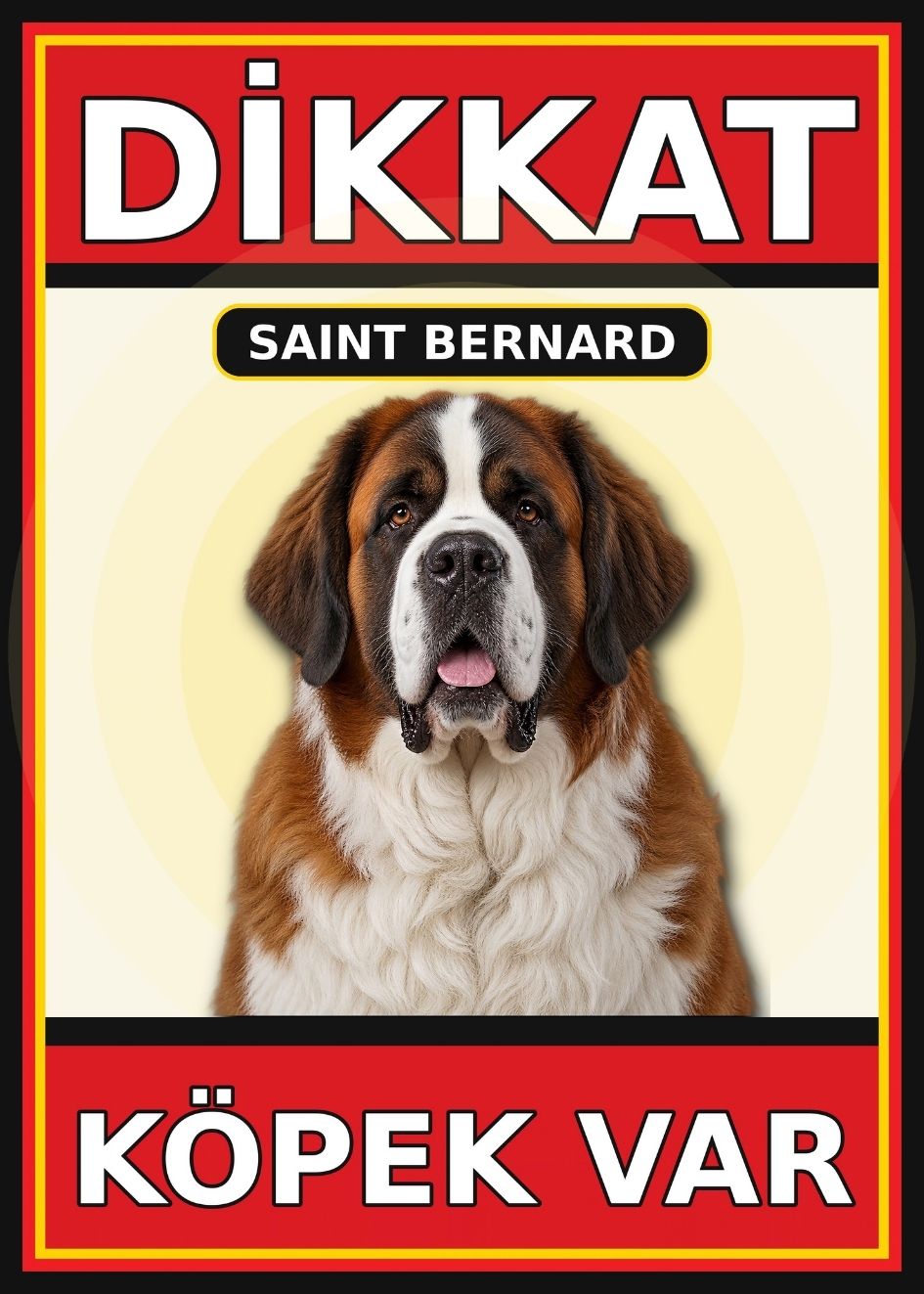 Saint Bernard Dikkat Köpek Var Levhası 21x30 cm UV Baskılı PVC Uyarı Tabelası Saint Bernard Dikkat Köpek Var Levhası 21x30 cm UV Baskılı PVC Uyarı Tabelası