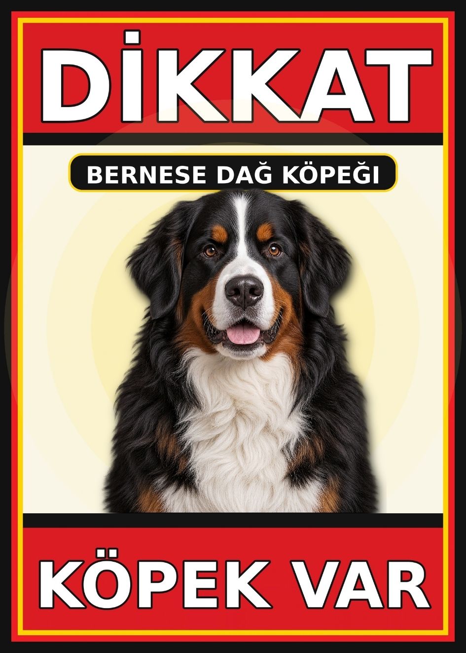 Bernese Dağ Köpeği Dikkat Köpek Var Levhası 21x30 cm UV Baskılı PVC Uyarı Tabelası Bernese Dağ Köpeği Dikkat Köpek Var Levhası 21x30 cm UV Baskılı PVC Uyarı Tabelası