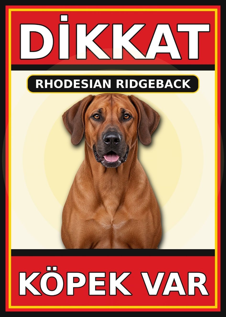 Rhodesian Ridgeback Dikkat Köpek Var Levhası 21x30 cm UV Baskılı PVC Uyarı Tabelası Rhodesian Ridgeback Dikkat Köpek Var Levhası 21x30 cm UV Baskılı PVC Uyarı Tabelası