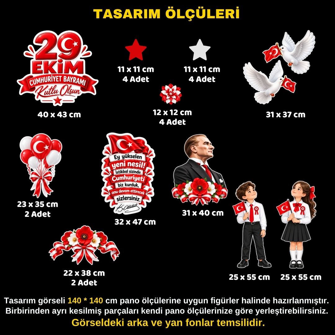 29 EKİM CUMHURİYET BAYRAMI Hazır Fügür Kesim Pano Süsü Ortaokul 29 EKİM CUMHURİYET BAYRAMI Hazır Fügür Kesim Pano Süsü Ortaokul