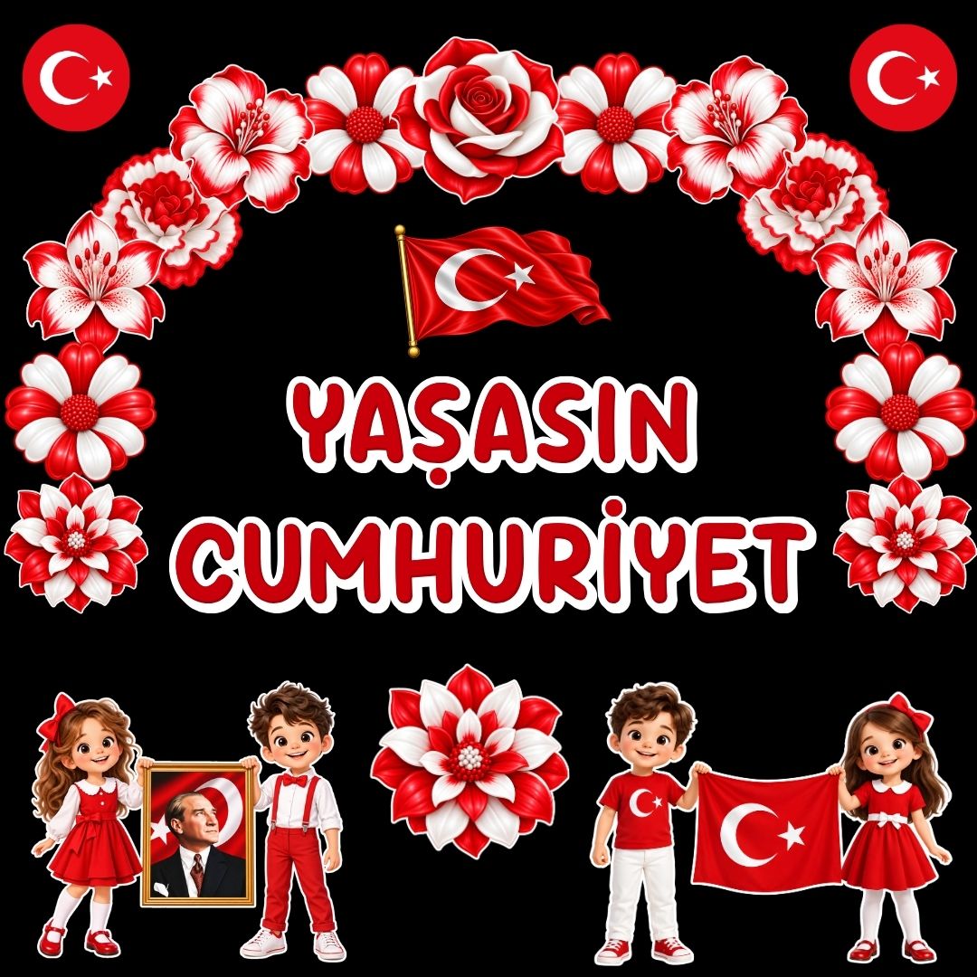YAŞASIN CUMHURİYET Hazır Fügür Kesim Pano Süsü YAŞASIN CUMHURİYET Hazır Fügür Kesim Pano Süsü