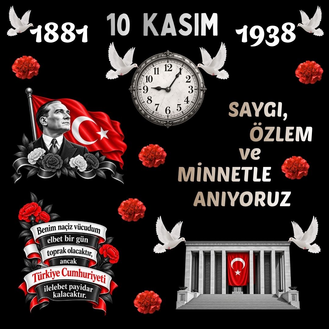 10 KASIM ATATÜRK'Ü ANMA GÜNÜ Hazır Fügür Kesim Pano Süsü 