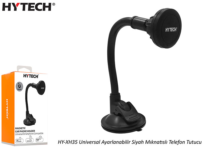 HYTECH HY-XH35 UNIVERSAL AYARLANABILIR SIYAH MIKNATISLI TELEFON TUTUCU