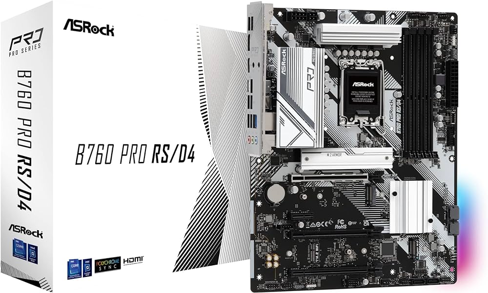 ASRock B760 PRO RS/D4 ATX Anakart Intel LGA1700, DDR4, 2x Hyper M.2 SSD, 4K 60Hz HDMI