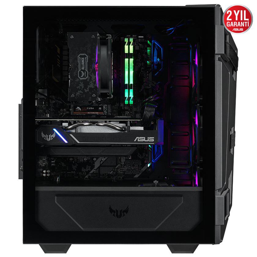 ASUS TUF GAMING GT301 ADRESLENEBILIR RGB FANLI TEMPERLI CAM USB 3.1 VGA TUTUCU YOK ATX OYUNCU KASASI