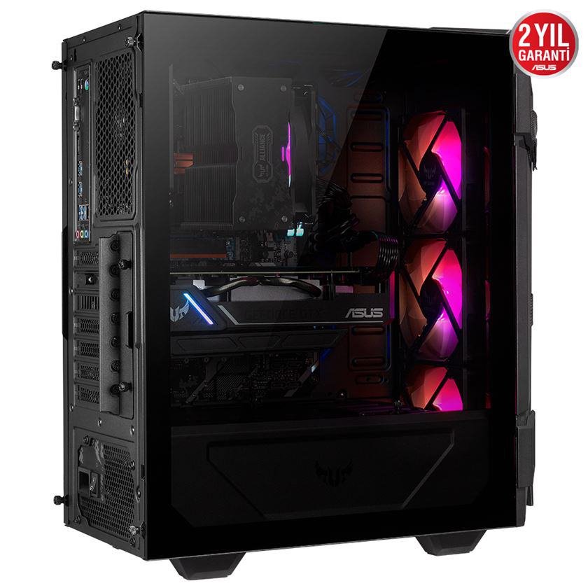 ASUS TUF GAMING GT301 ADRESLENEBILIR RGB FANLI TEMPERLI CAM USB 3.1 VGA TUTUCU YOK ATX OYUNCU KASASI