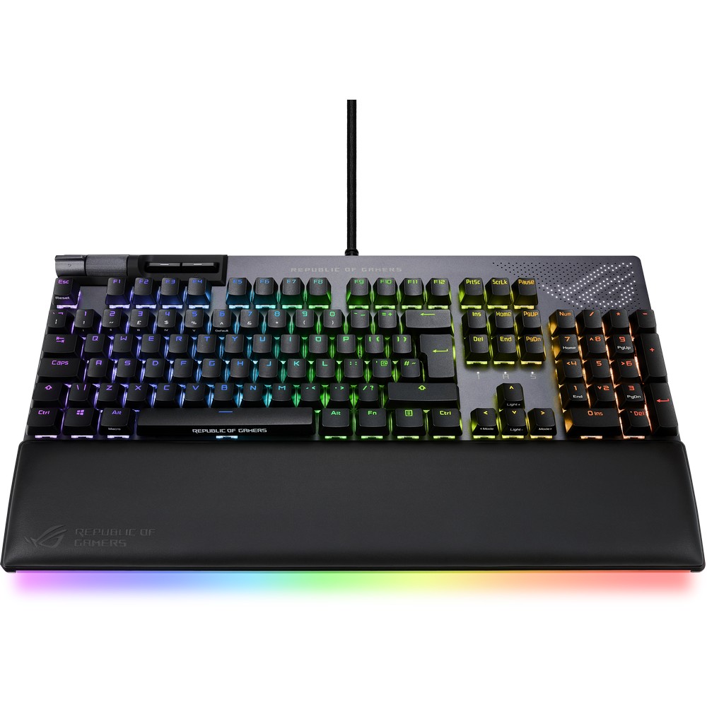 ASUS ROG STRIX FLARE II RED ANIMATE RGB OYUNCU KLAVYESİ DEĞİŞTİRİLEBİLİR ROG NX RED SWITCH LEDLİ EKRAN MEDYA KONTROLLERİ USB VE BİLEK DAYAMA