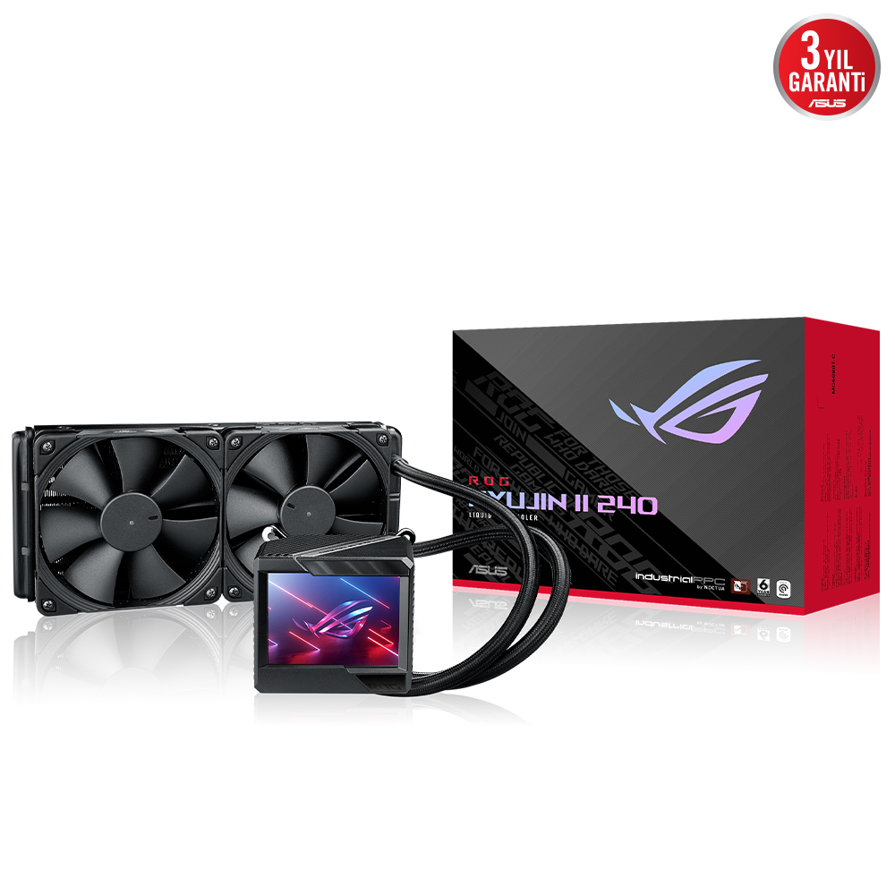 ASUS ROG RYUJIN II 240 OLED AURA SYNC RGB 2X NOCTUA IPPC 2 PWM 120MM FAN SIVI CPU SOĞUTUCUSU