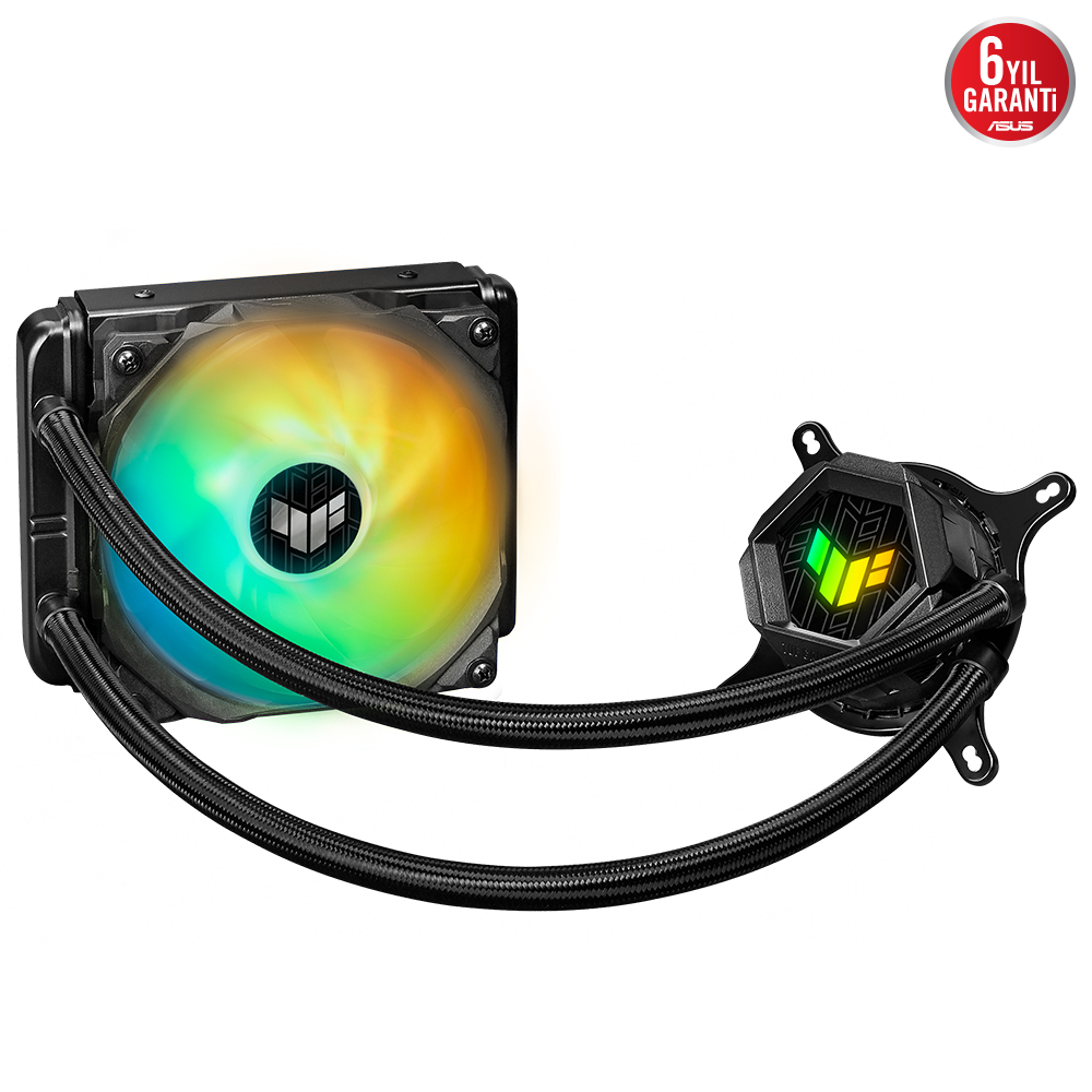 ASUS TUF GAMING LC 120 ARGB AIO AURA SYNC 120MM FAN NCVM KAPLAMALI RGB POMPA KAPAĞI VE TUF GAMING DİZAYNI İLE SIVI CPU SOĞUTUCUSU