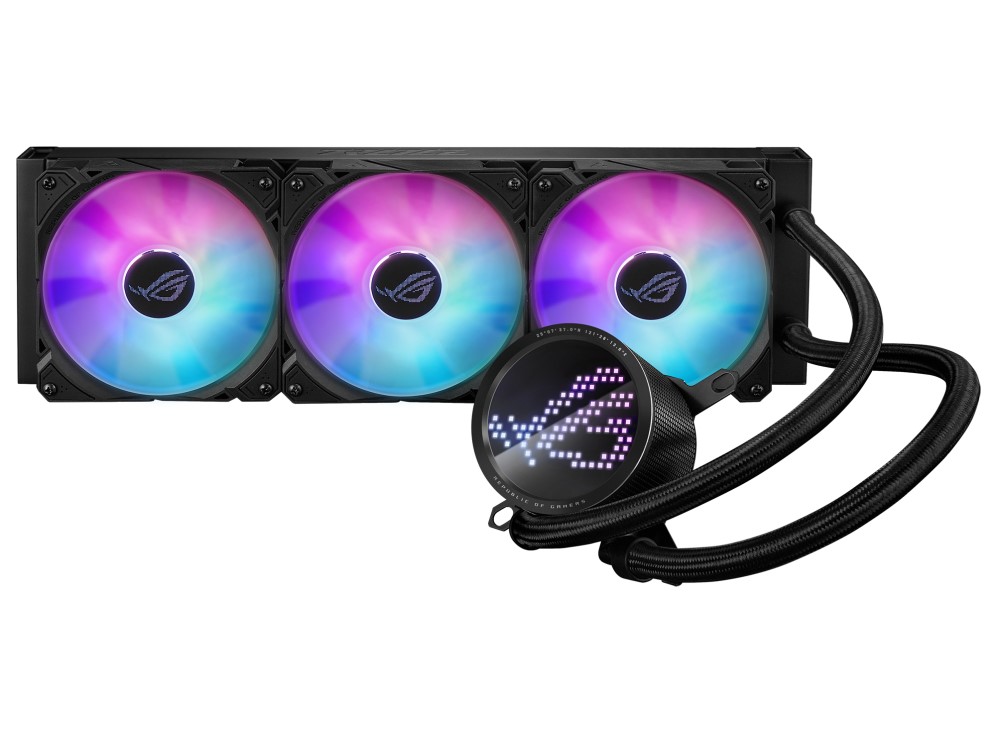 ASUS ROG RYUO III 360 ARGB ANIME MATRIX LED EKRAN ADRESLENEBILIR RGB FAN ROG ARGB CPU SOGUTUCUSU