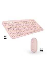 LOGITECH PEBBLE BLUETOOTH KLAVYE & MOUSE SETI-PUDRA PEMBE(92