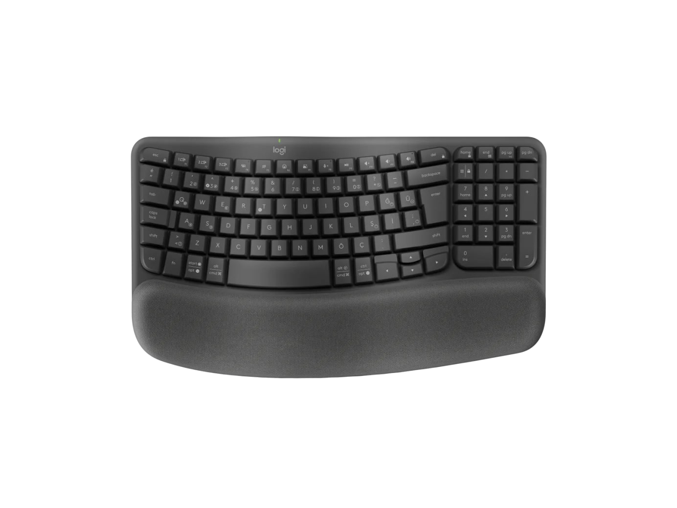 LOGITECH WAVE KEYS KABLOSUZ ERGONOMİK KLAVYE (TUR TUŞ DİZİLİMİ) GRAFIT -920-012311