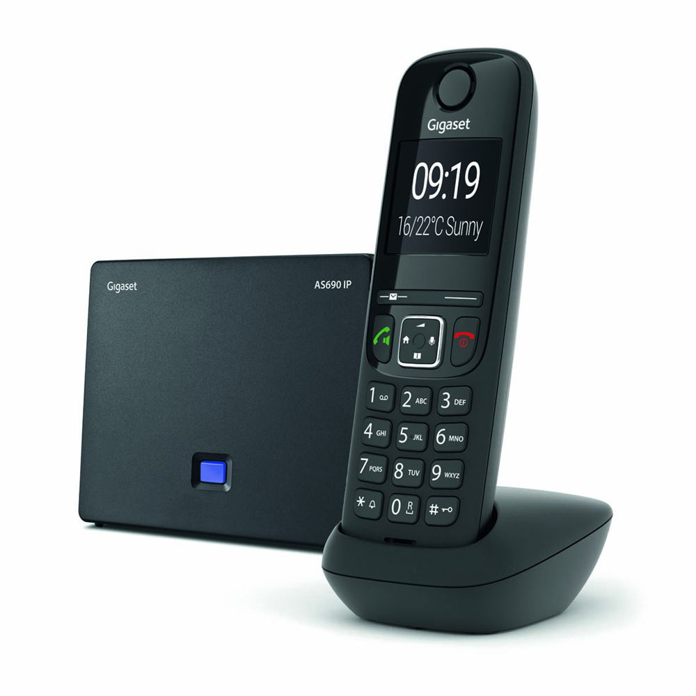 GIGASET AS690 IP SIYAH TELSIZ DECT TELEFON 2" EKRAN 150 REHBER