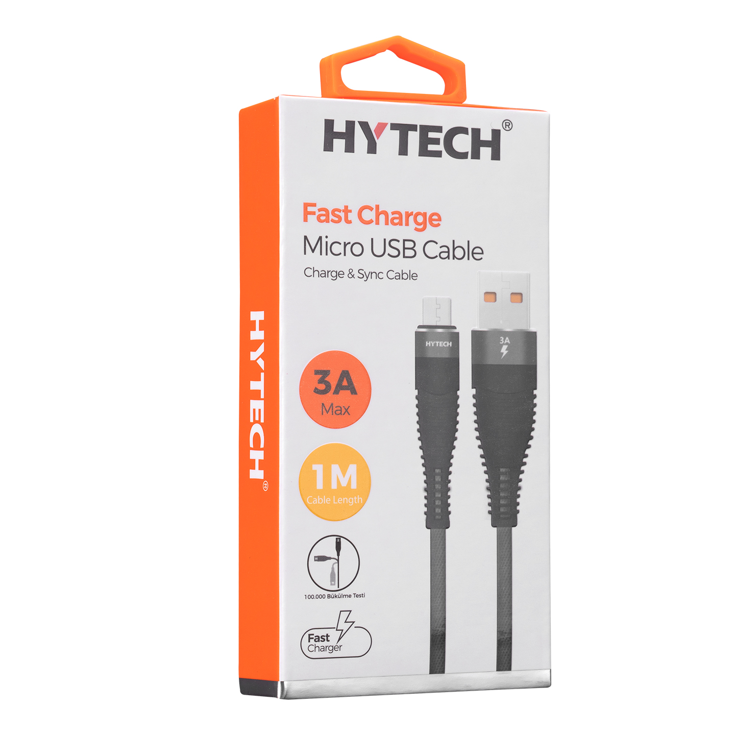 HYTECH HY-X225 3A MICRO USB 1M GRI DATA + SARJ KABLOSU