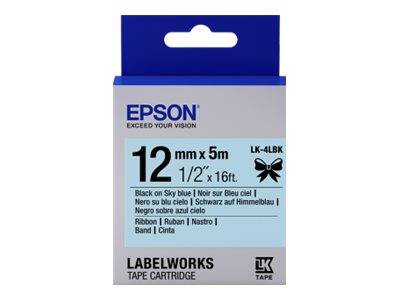 EPSON LK-4SBE SIYAH UZERI MAT SILVER 12MM 9METRE ETIKET