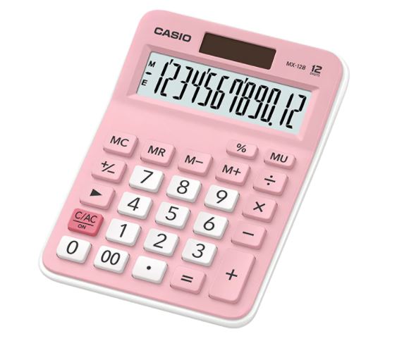 CASIO MX-12B-PK PEMBE 12 HANE MASA USTU HESAP MAKINESI