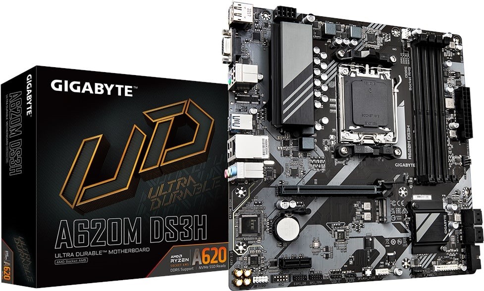 GIGABYTE ANAKART AMD AM5 MATX A620M DS3H