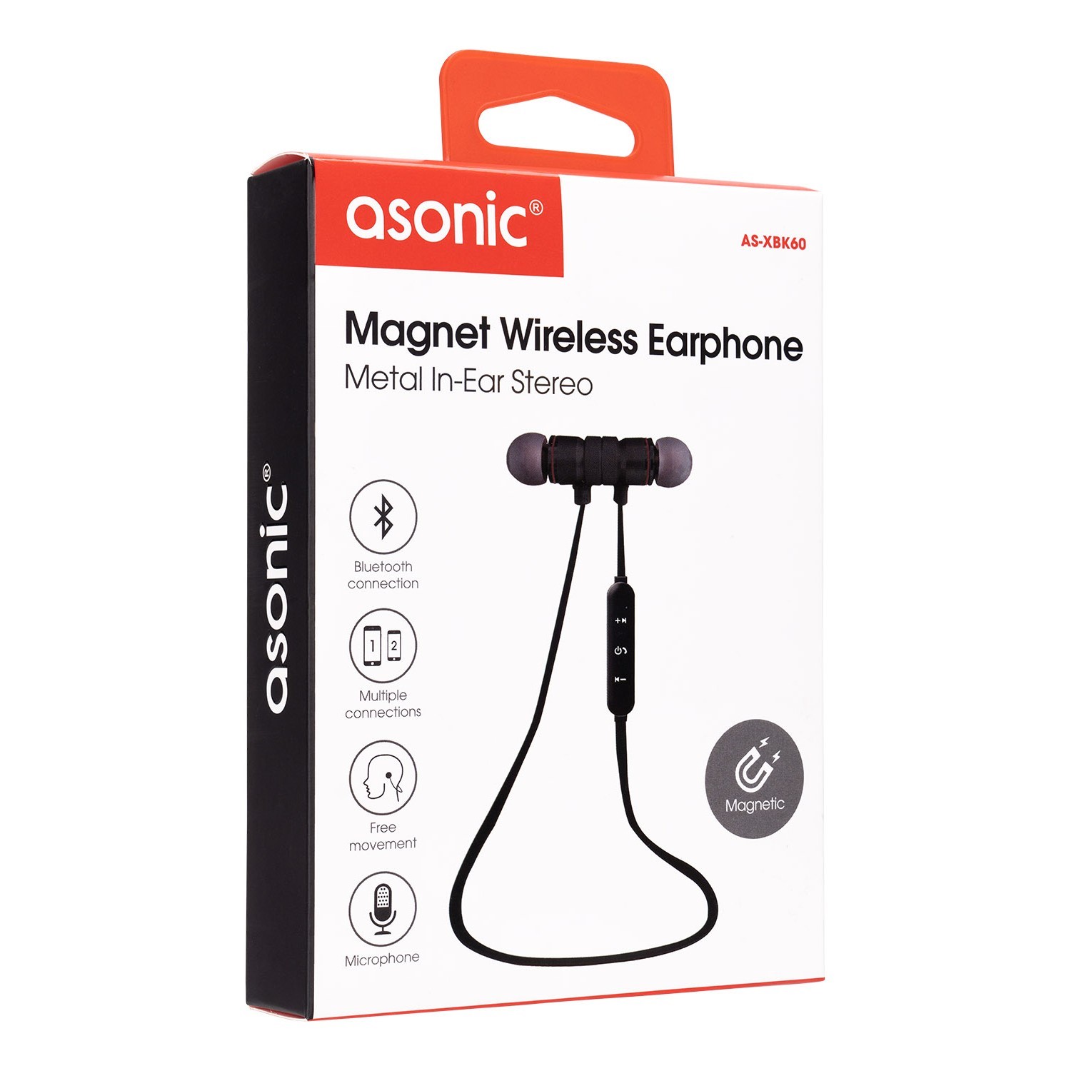 ASONIC AS-XBK60 SIYAH MOBIL TELEFON UYUMLU BLUETOOTH KULAK ICI MIKROFONLU KULAKLIK