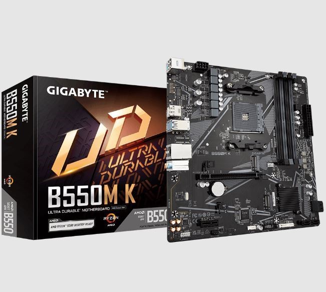 GIGABYTE B550M-K AMD B550 ULTRA DURABLE MOTHERBOARD WITH DIGITAL VRM SOLUTION PCIE 4.0